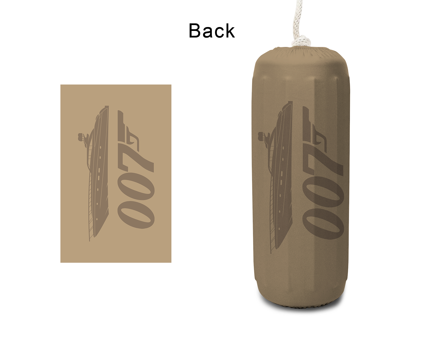 007 FenderSox™ — Desert colorway, back view, HTM cylindrical fender