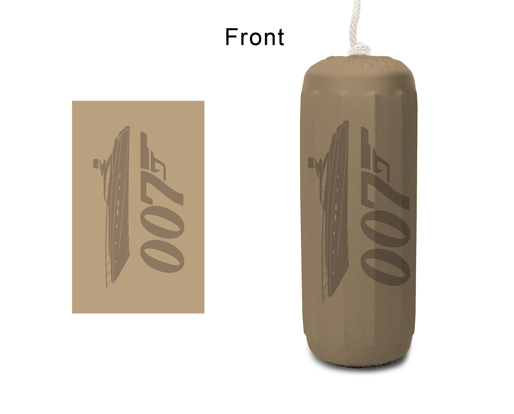 007 FenderSox™ — Desert colorway, front view, HTM cylindrical fender