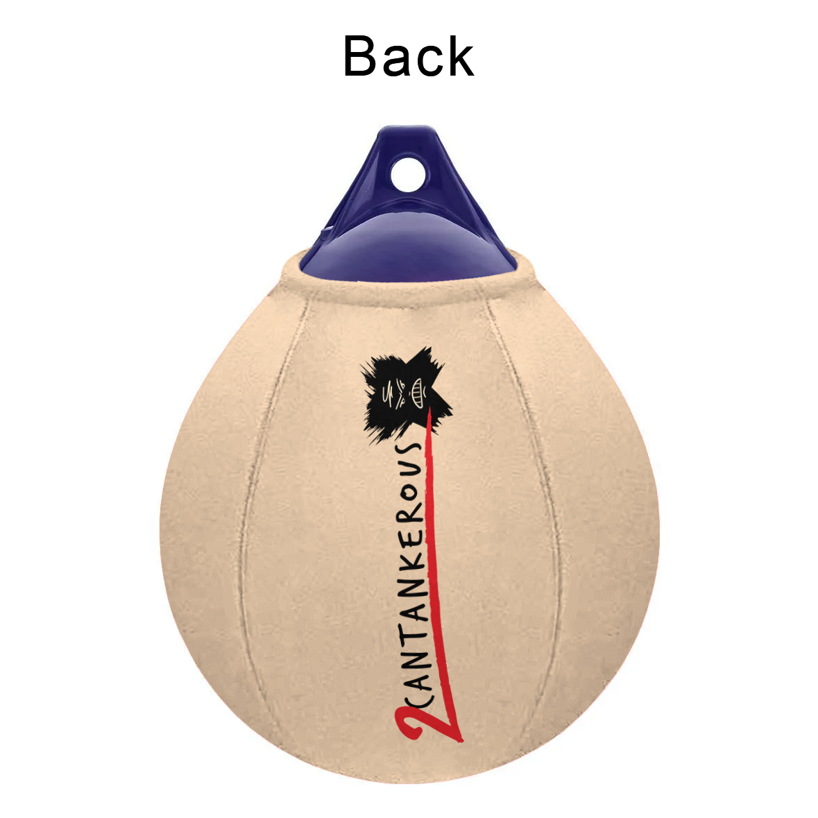2Cantankerous FenderSox™ — Sand colorway, back view, A-series ball fender