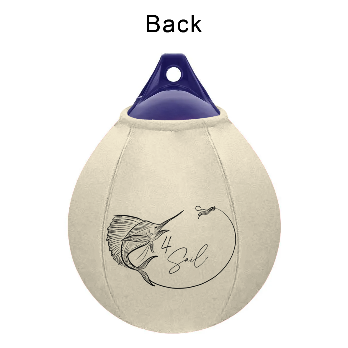 4 Sail FenderSox™ — Cream colorway, back view, A-series ball fender