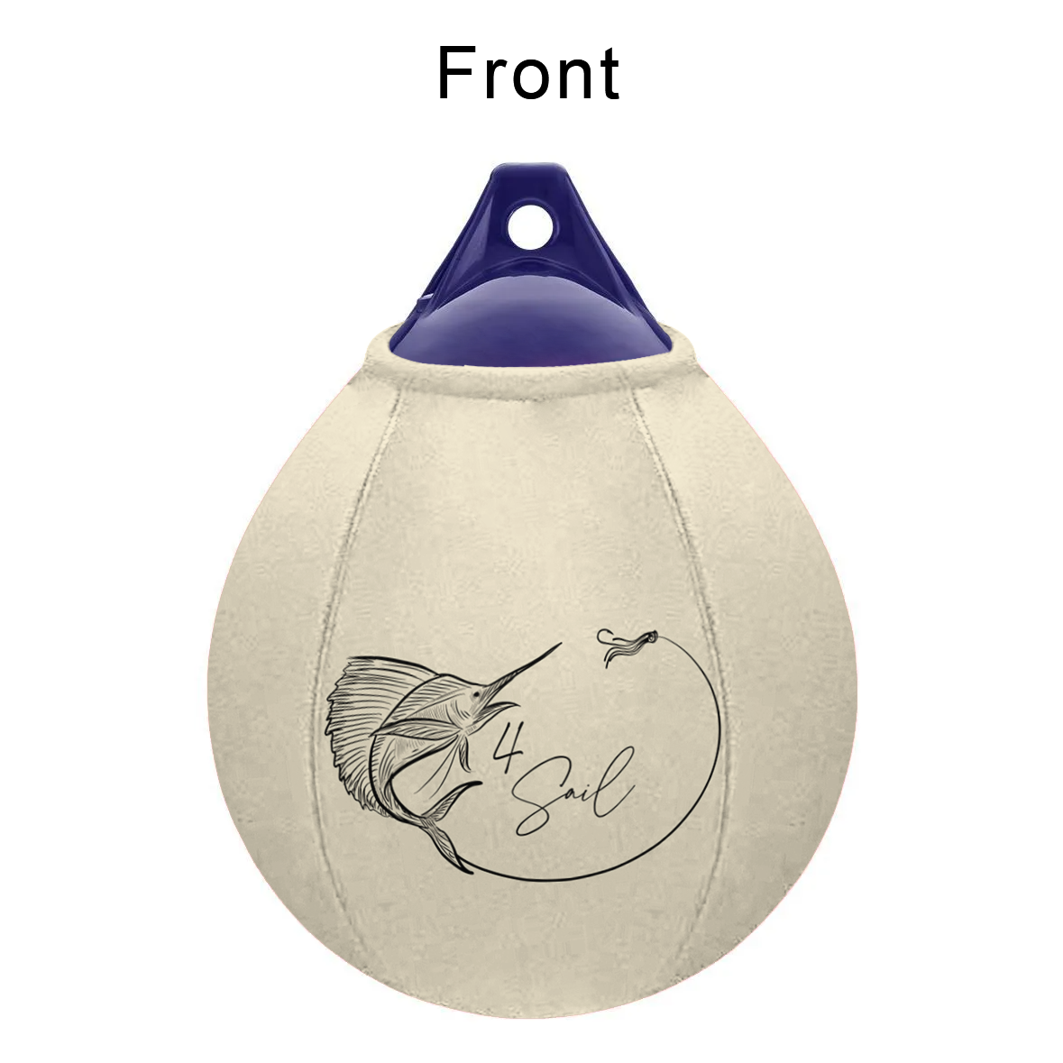 4 Sail FenderSox™ — Cream colorway, front view, A-series ball fender
