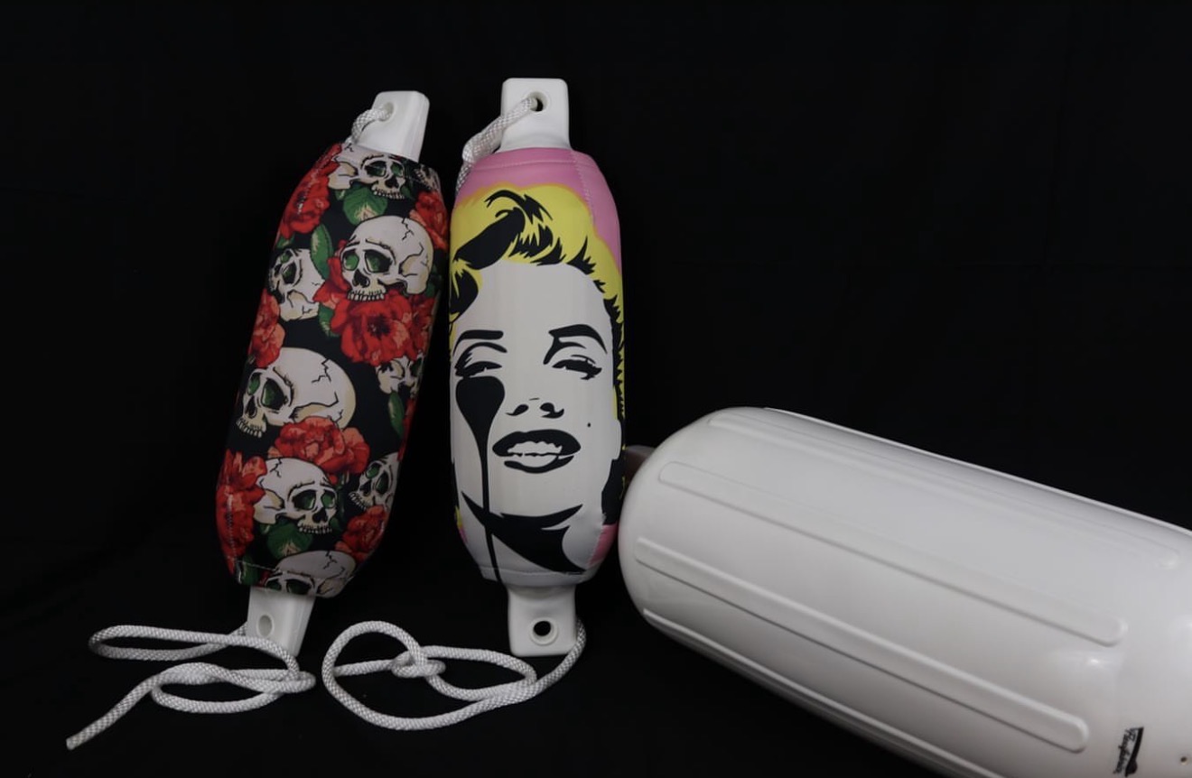 Dock-ready custom neoprene fender cover set