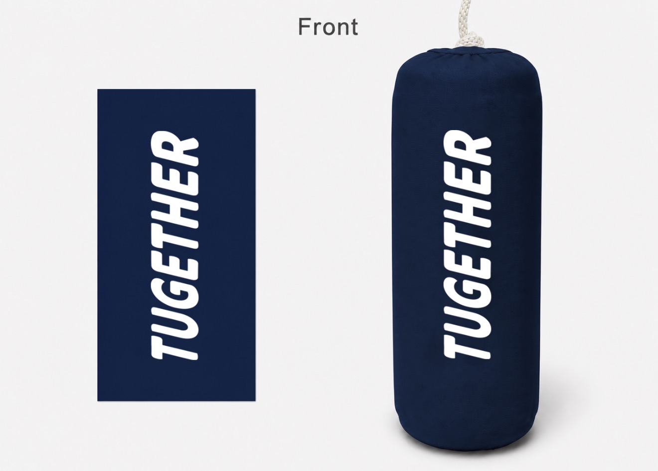 Flat dieline + 3D render — Front