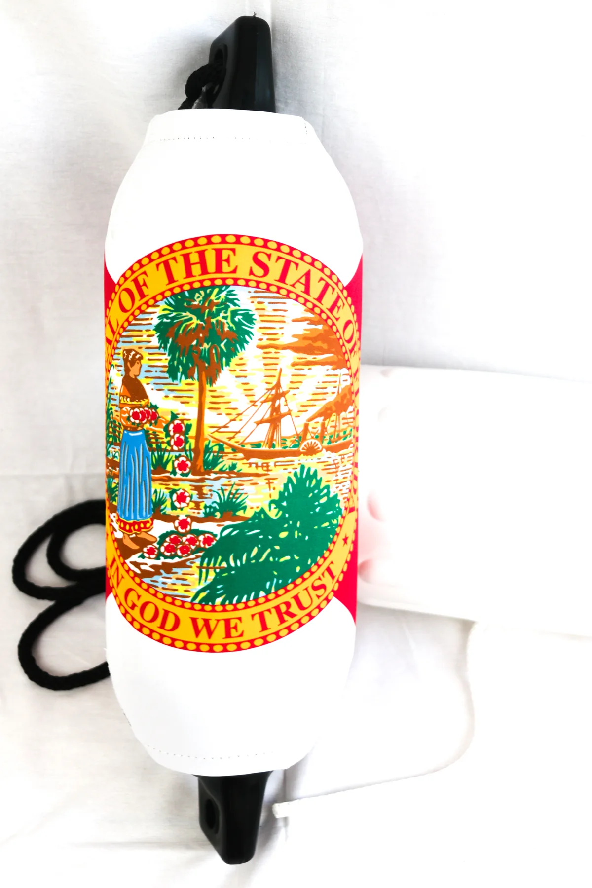 Florida state seal custom FenderSox photographed against a white studio background