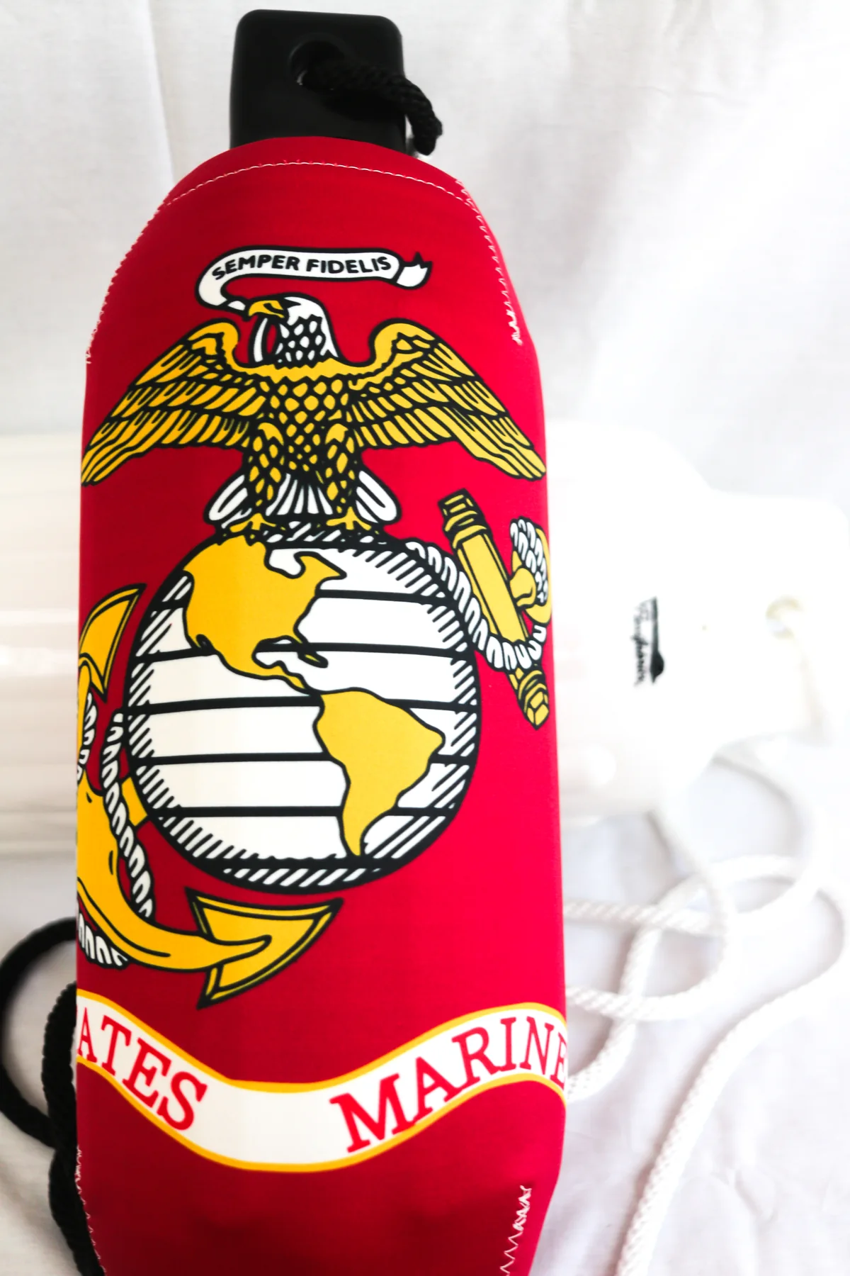 Red United States Marine Corps custom FenderSox displayed against white