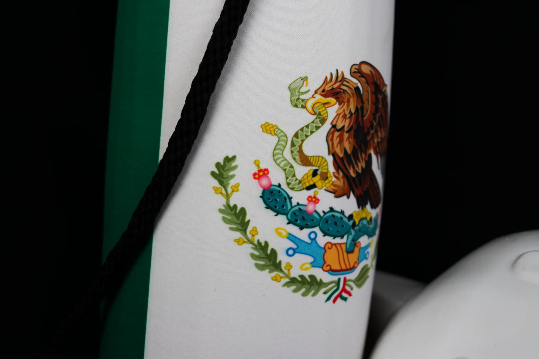 Detailed Mexico flag artwork reproduced across a custom neoprene FenderSox