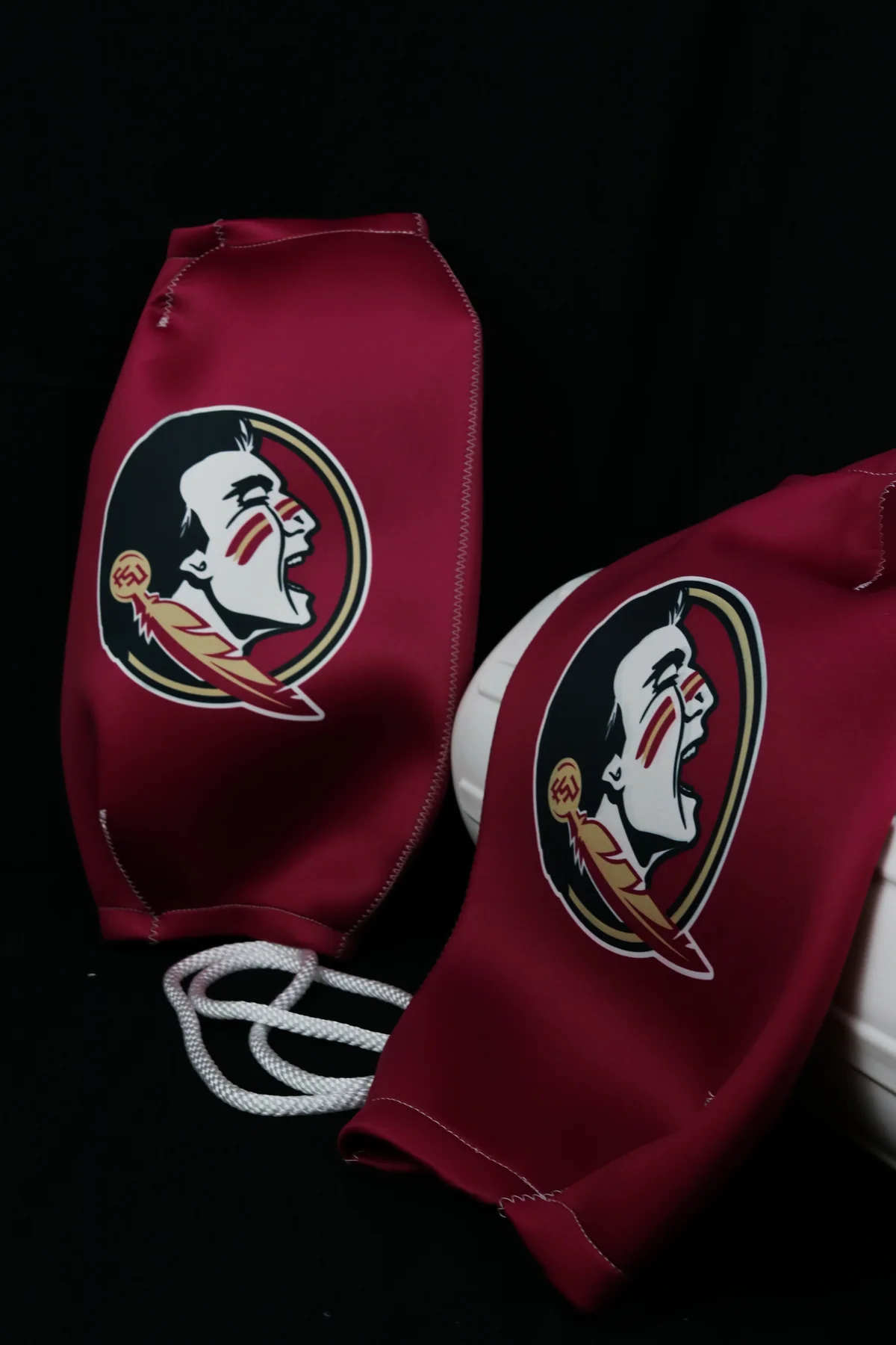 Matching garnet Florida State Seminoles custom boat fender covers