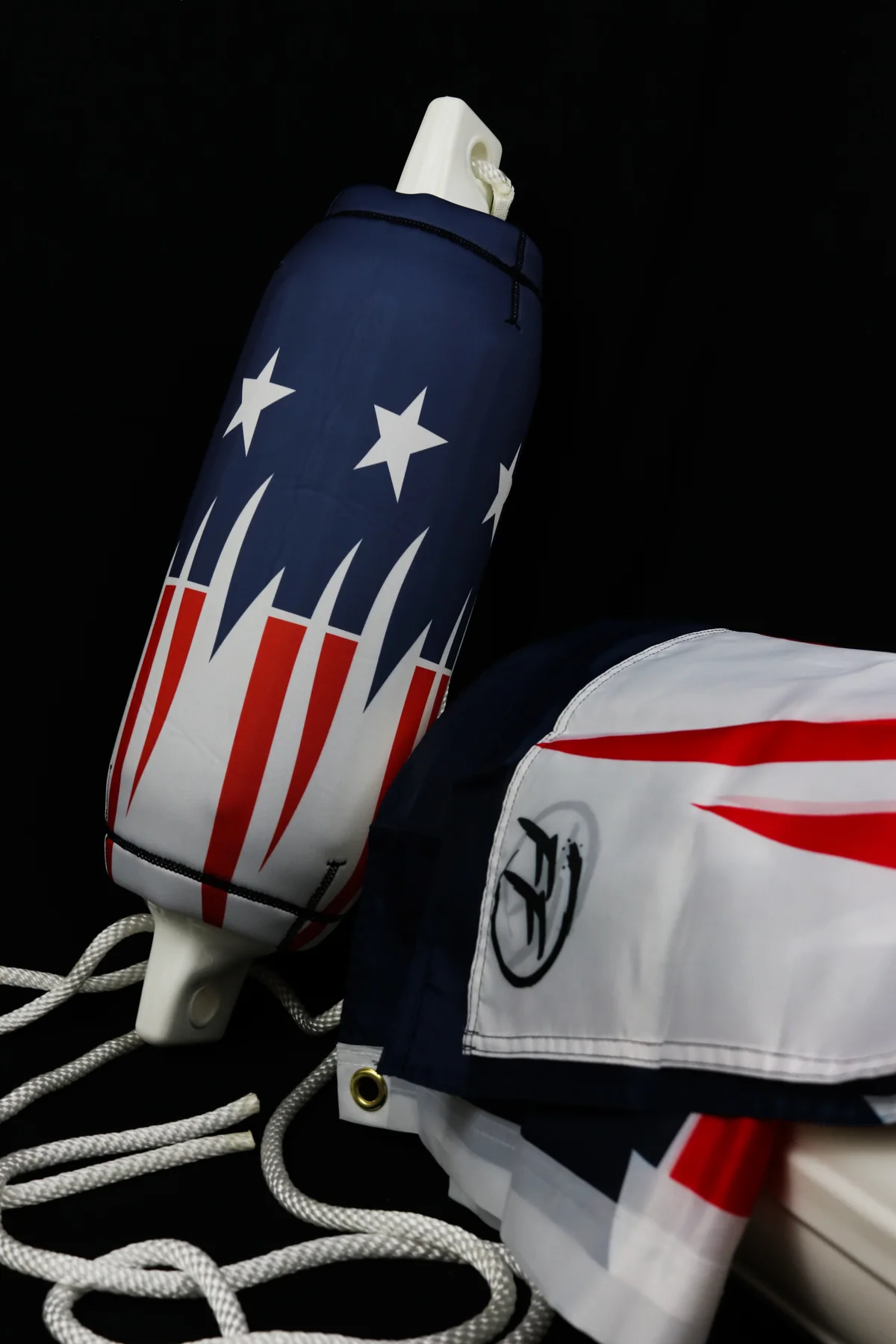 Stars and stripes custom FenderSox displayed with coordinating Flexifabrics apparel