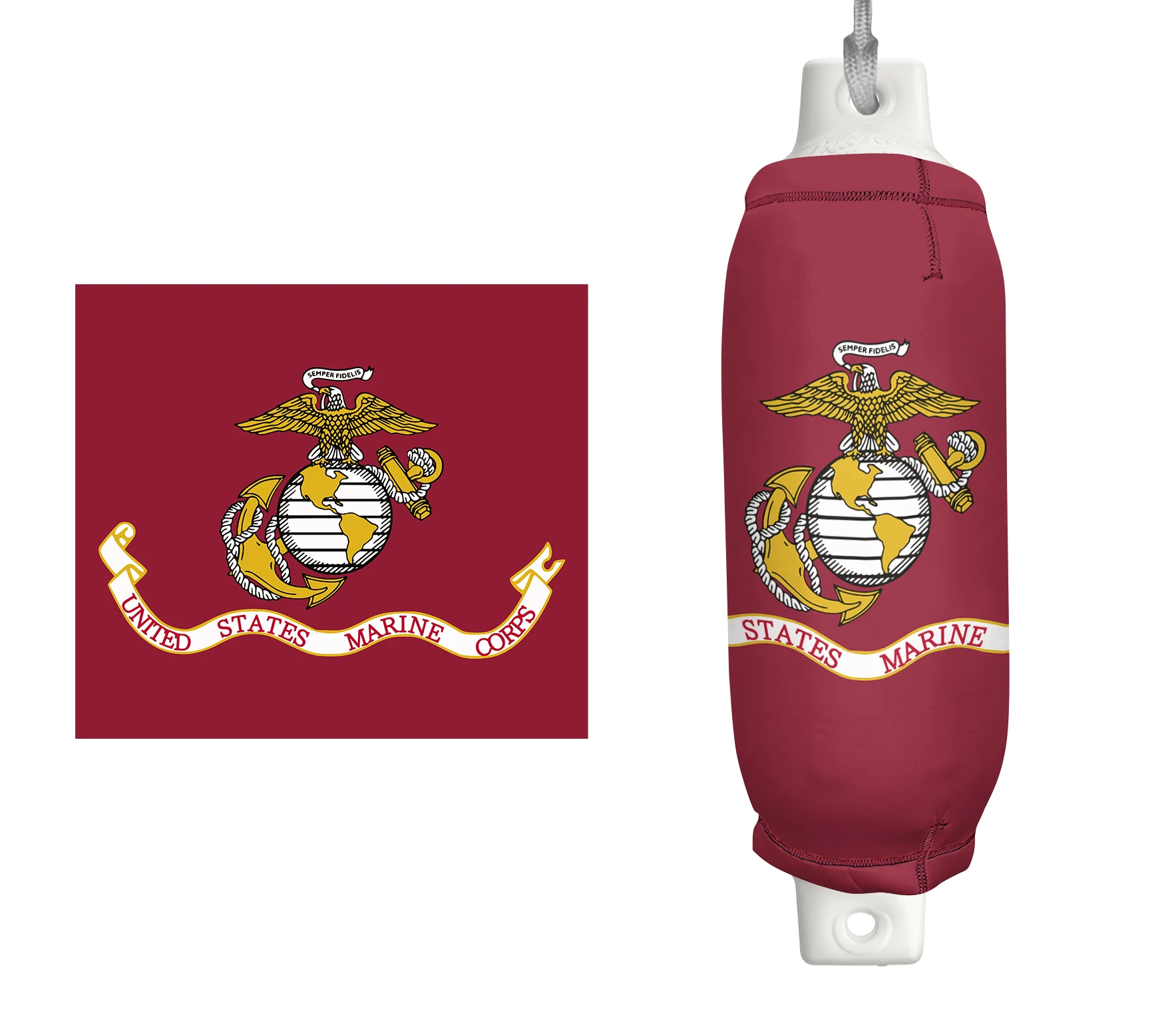 US Marine Corps FenderSox™ — maroon colorway with gold and white emblem, design mockup