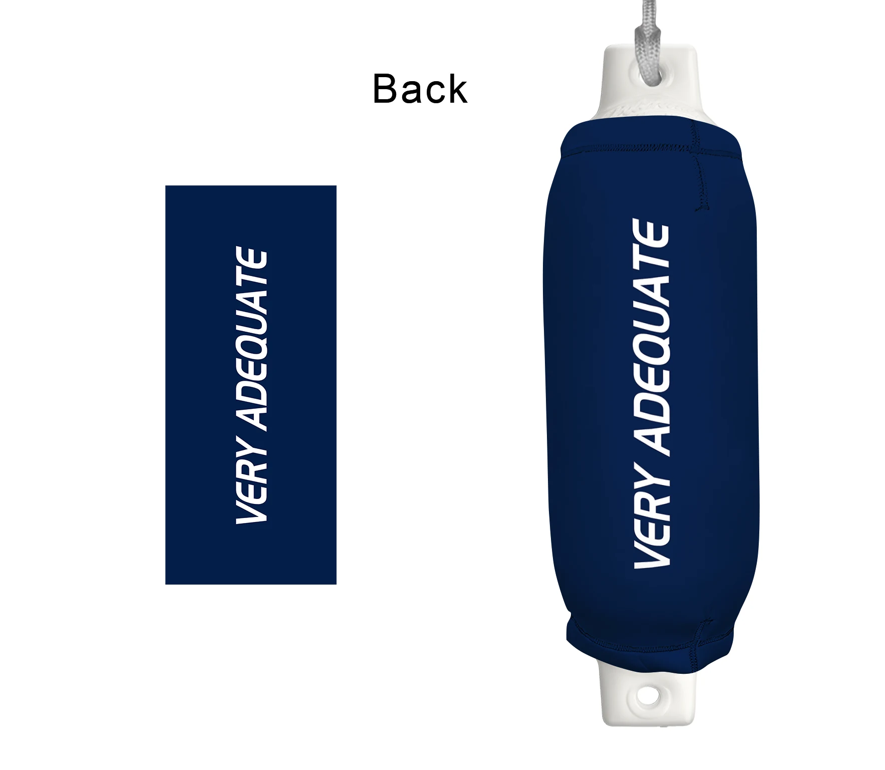 Very Adequate FenderSox™ — navy colorway, back view with white wordmark